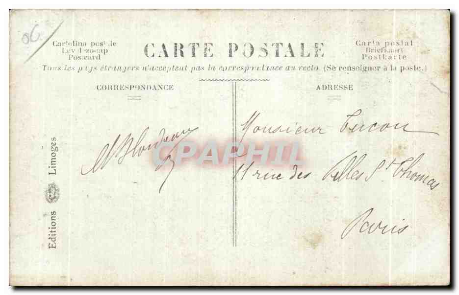 CPA Villefranche Sur Mer La Vieille Ville — Rückseite