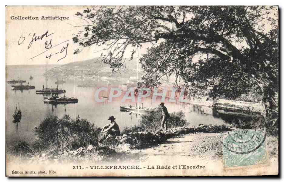 CPA Villefranche La Rade Et I Escadre Bateaux 