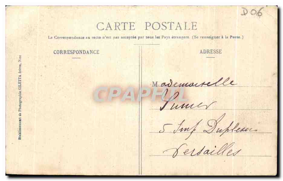 CPA Villefranche La Rade Et I Escadre Bateaux  — Rückseite