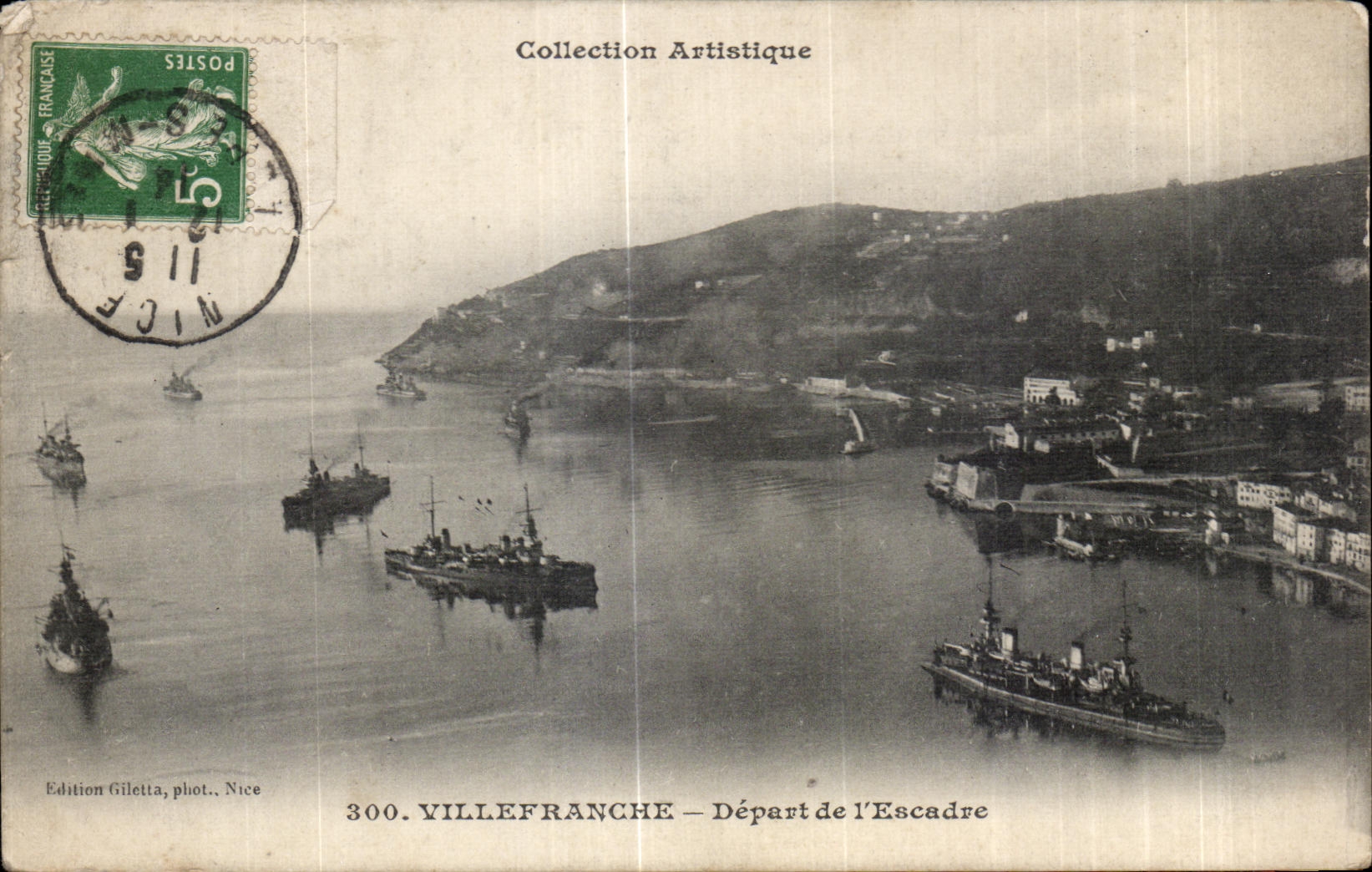 CPA Villefranche Depart de I Escadre Bateaux