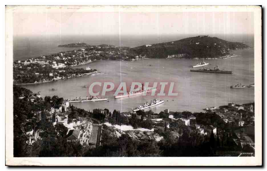 CPA Villefranche Sur Mer L Escadre en Rade et le Cap Ferrat Bateaux