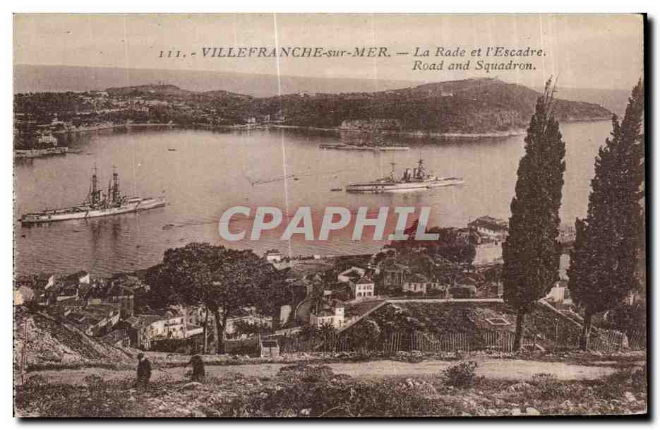 Villefranche-sur-Mer — La Rade y la Escuadra — Editor no identificado, n.º de serie 111