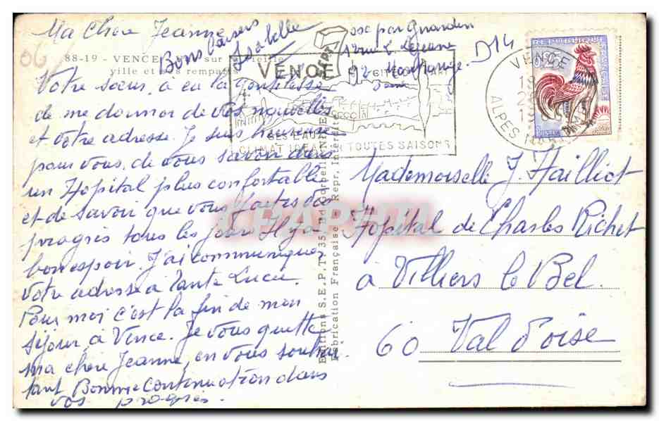 CPA Vence Ville et des — Rückseite