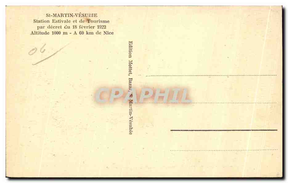 St-Martin-Vésubie — Vue générale — Édition Mollet, Bazar St-Martin-Vésubie — Achterkant