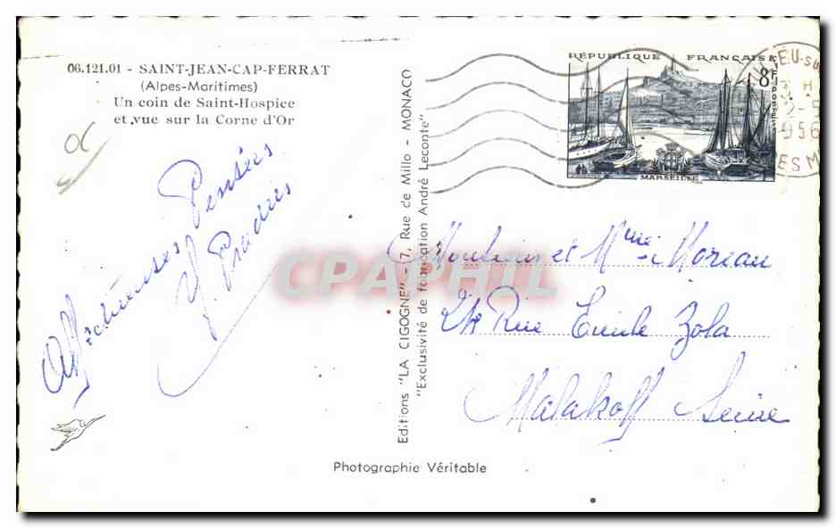 Saint-Jean-Cap-Ferrat — Vue sur la Cornée d'Or — Éditions 'LA CIGOGNE' — Reverso