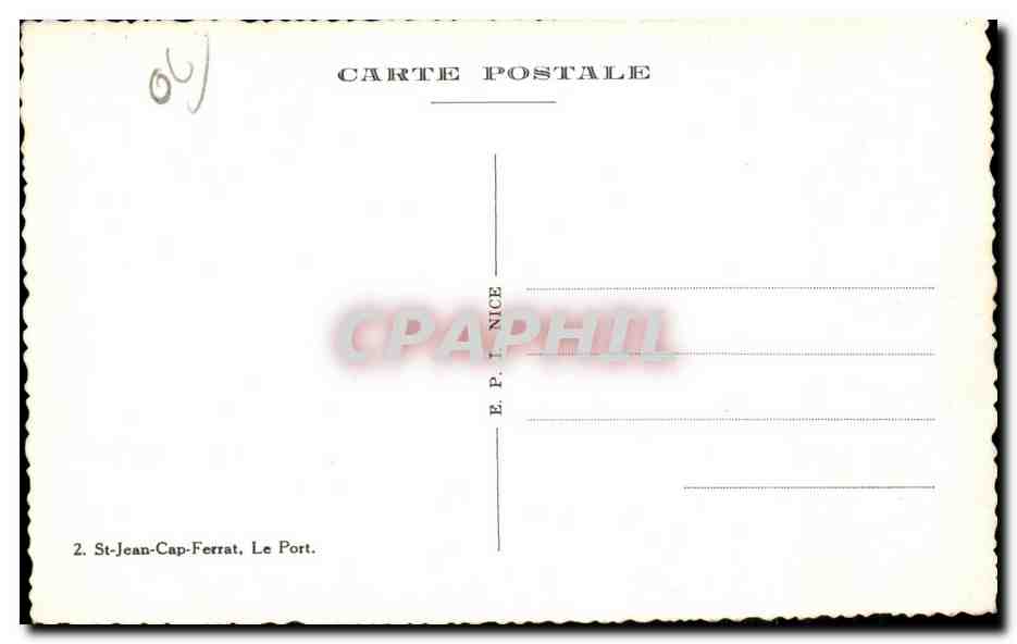 St-Jean-Cap-Ferrat — Le Port — Éditeur E.P.T. NICE, n°2 — Rückseite