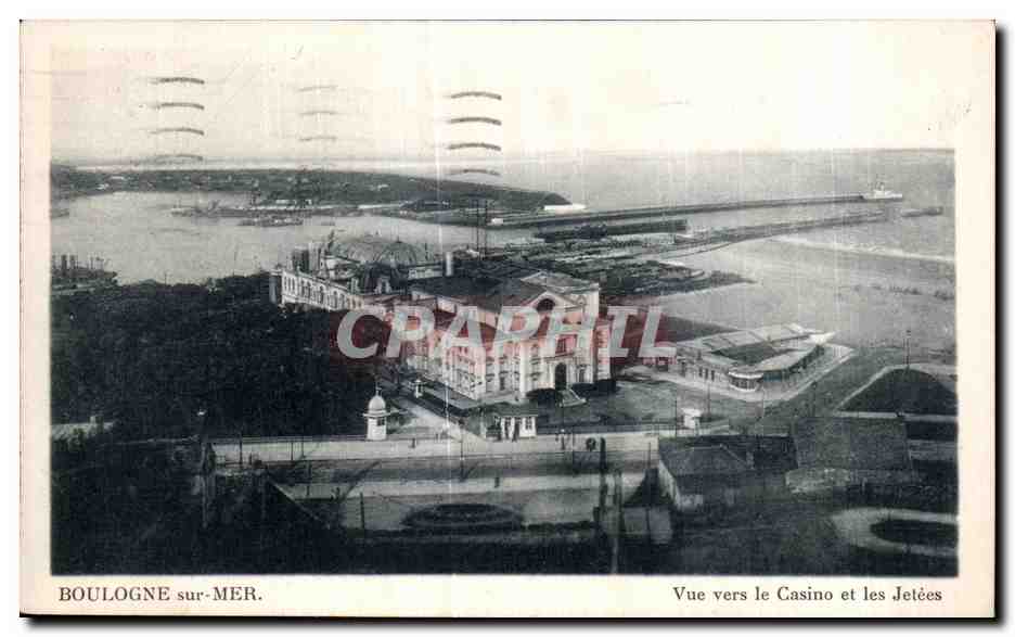 Boulogne-sur-Mer — Vue vers le Casino et les Jetées — éditeur inconnu