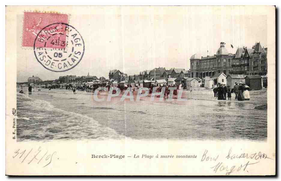 CPA Berck Plage La Plage de maree montante