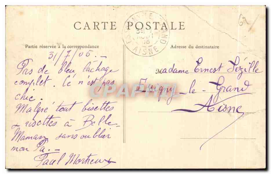 CPA Berck Plage La Plage de maree montante — Rückseite