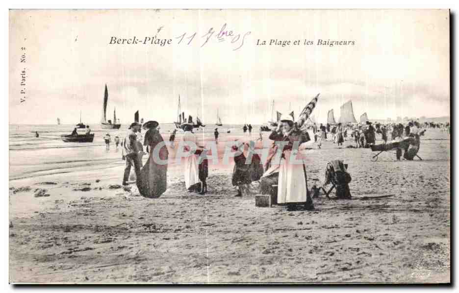 CPA Berck Plage La Plage et les Baigneurs