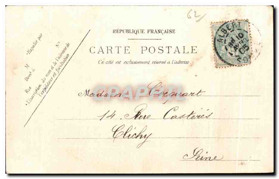 CPA Arras Hotel de Ville Le Grand Salon — Rückseite