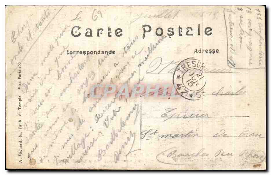 CPA La Grande Guerre Villers au Bois Ruines d une Chapelle sur la grande route Militaria  — Rückseite