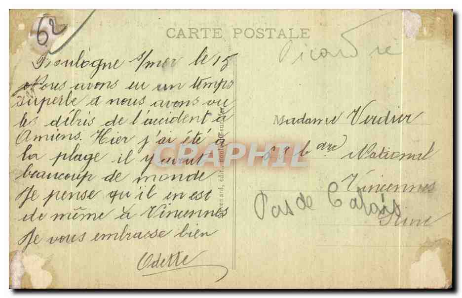 CPA Boulogne Sur Mer Sur la Plage a Maree basee  — Rückseite