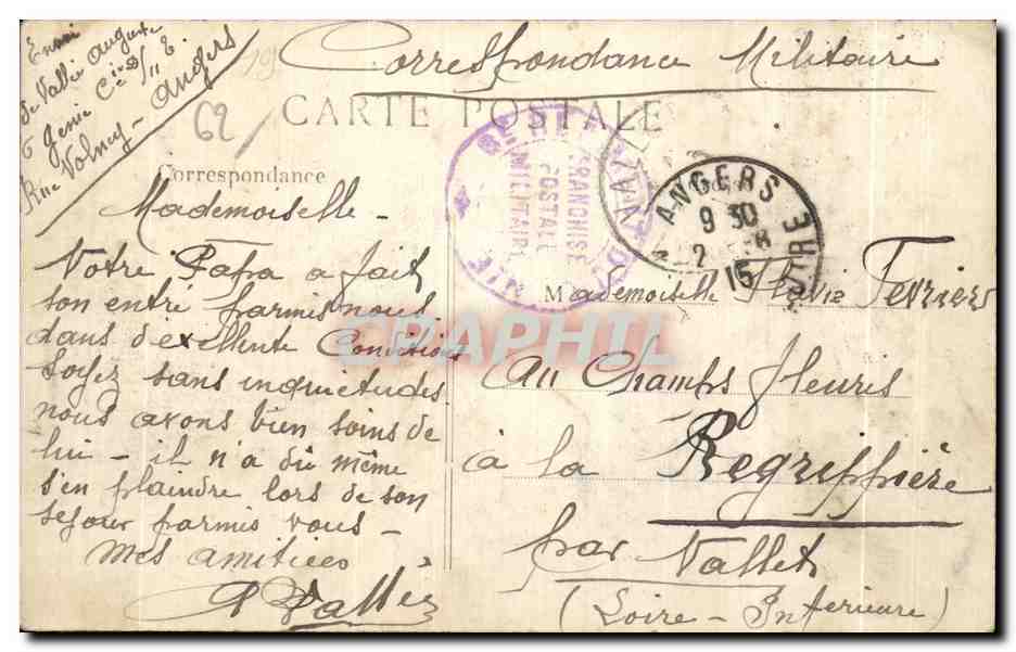 Arras — La rue des Grands Viéziers — ruines de la guerre 1914-15 — Rückseite