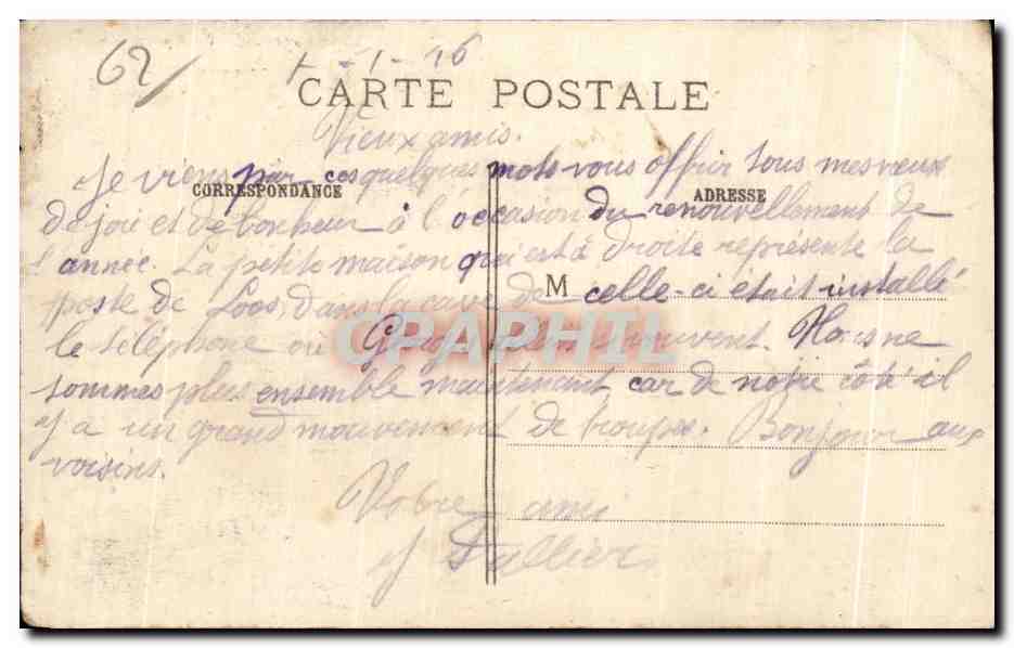 CPA La Guerre Aspect de Loos Bombarde Militaria — Rückseite
