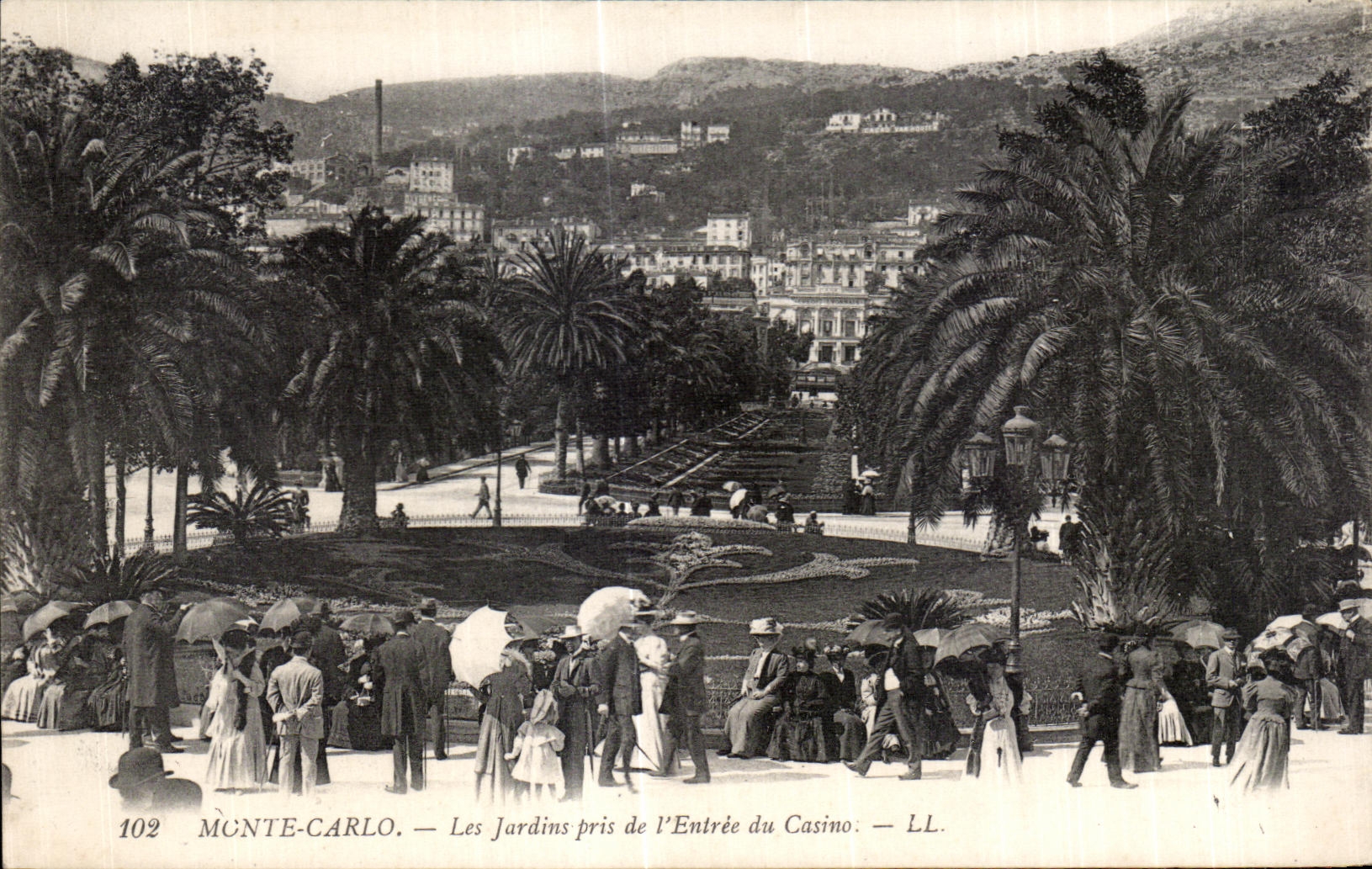 CPA Monte Carlo Les Jardins Pris de I Entree du Casino