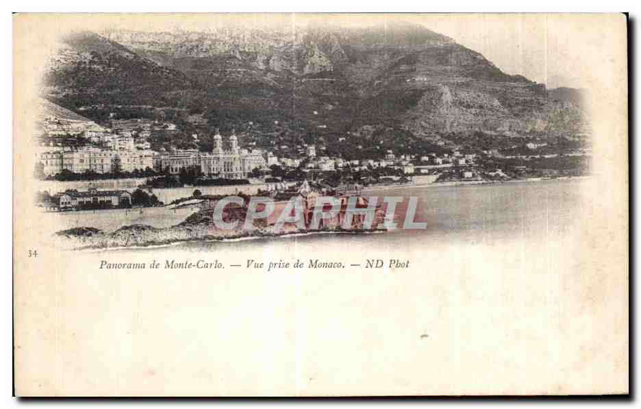 CPA Panorama de Monte Carlo Vue prise de Monaco