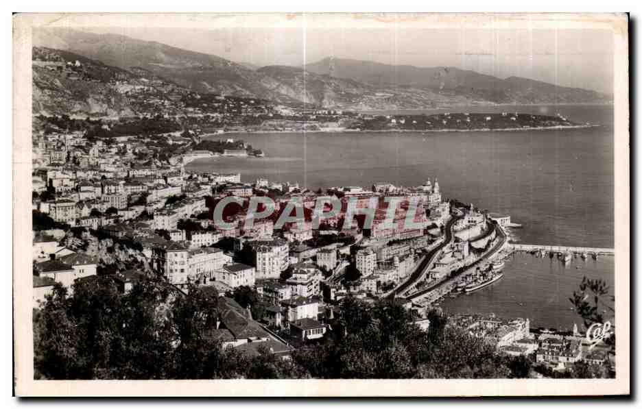 CPA Monte Carlo Vue generale le cap Martin et I Italie
