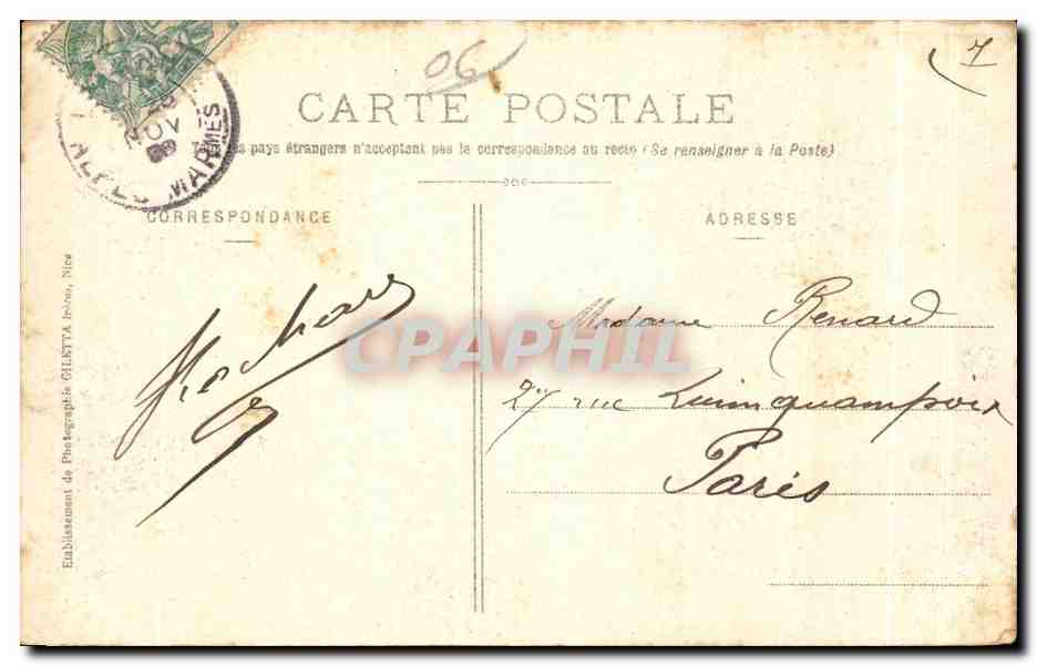 CPA Monte Carlo Les Terrasses et Kiosque — Rückseite