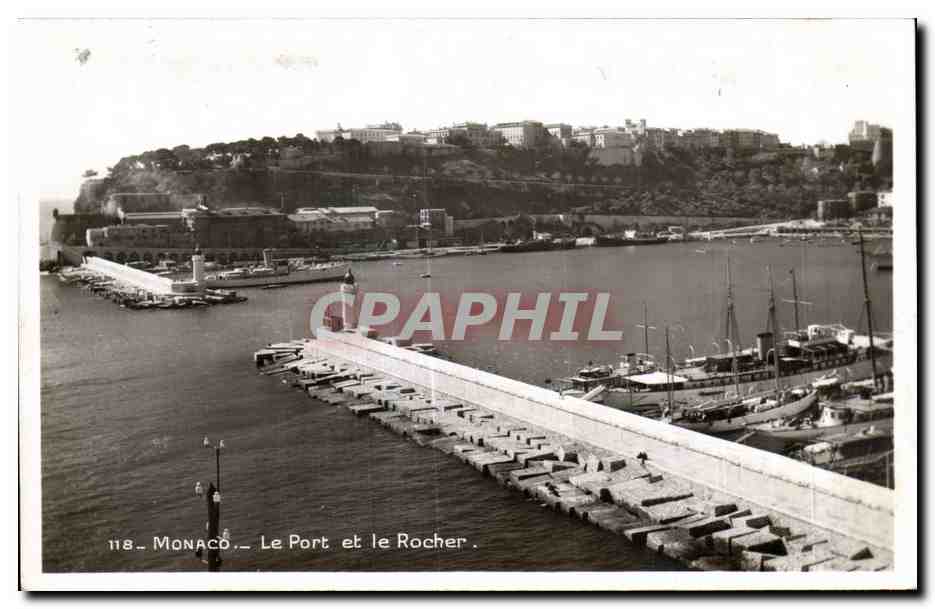 CPA Monaco Le Port et le Rocher