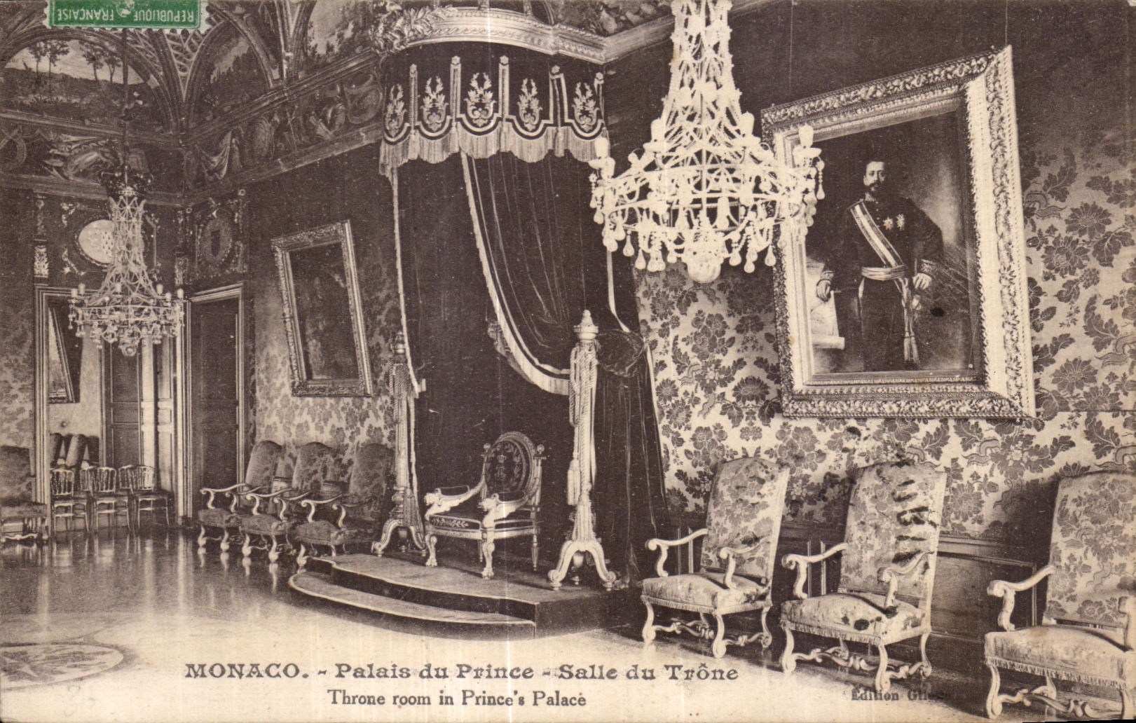 CPA Monaco Palais du Prince Salle du Trone