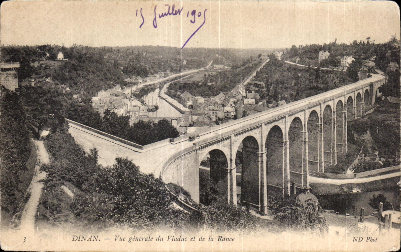 Dinan — Vue générale du Viaduc et de la Rance — ND Phot