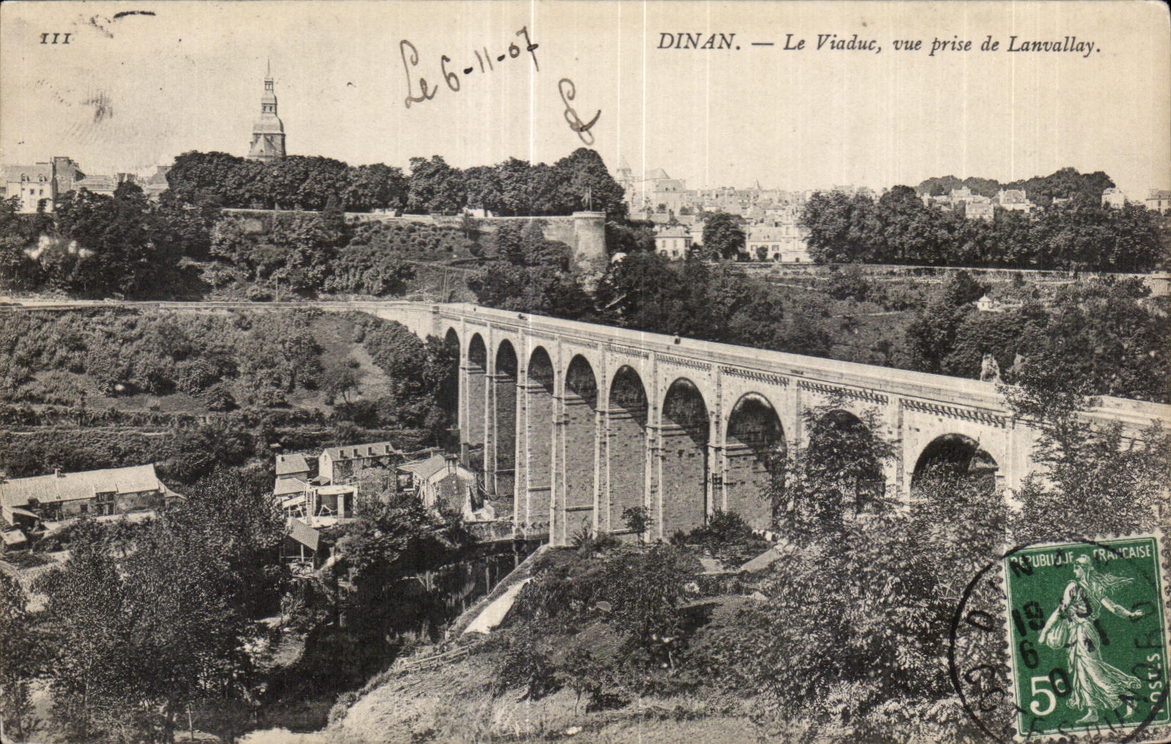 Dinan — Le Viaduc, vue prise de Lanvallay — éditeur non identifié, n° III