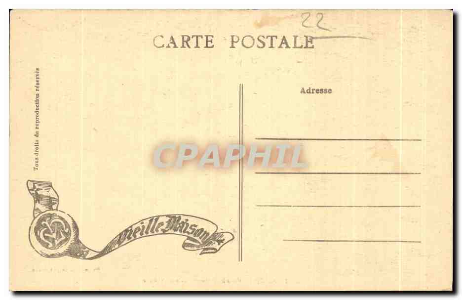 Dinan - Portail Saint-Sauveur — éditeur Phot. R. Dignel, St Brieuc, n°5 — Verso