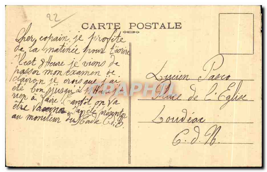 Guingamp — Portail de la Tour de l'Horloge, Basilique N.-D. de Bon Secours — Les Merveilles de Bretagne, n° 6894 — Verso