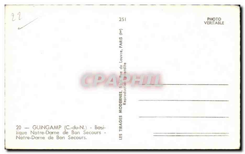 Notre-Dame de Bon Secours — Basilique — Guingamp (C.-du-N.) — Verso