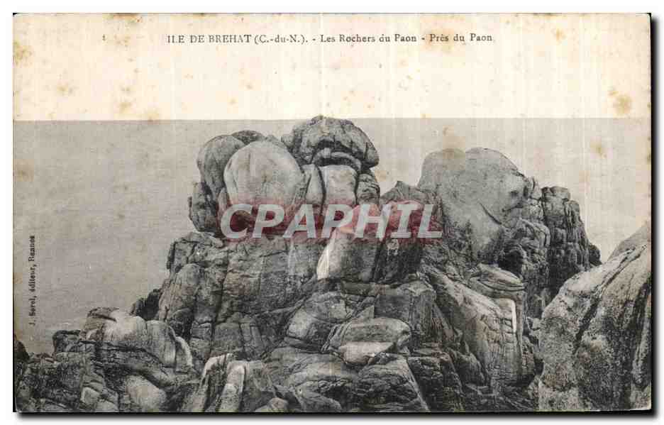 Ile de Brehat (C.-du-N.) — Les Rochers du Paon — Près du Paon — J. Serel, éditeur, Rennes