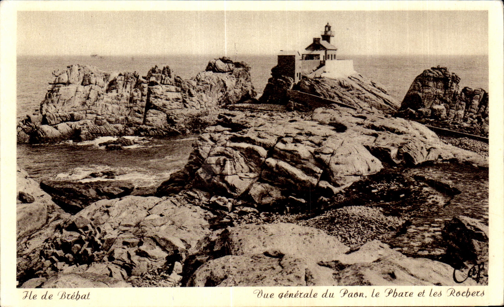 Île de Bréhat — Vue générale du Phare, le Phare et les Rochers — C. P. B.