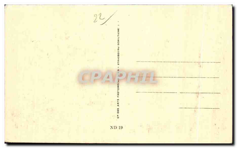 Île de Bréhat — Vue générale du Phare, le Phare et les Rochers — C° des Arts Photomécaniques, Strasbourg, ND 19 — Verso