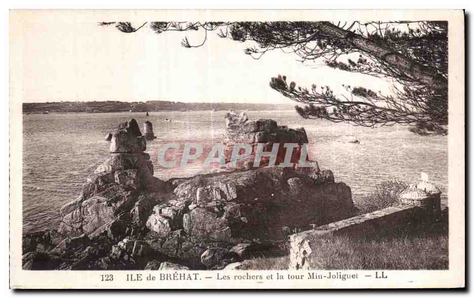 Île de Bréhat — Les rochers et la tour Min-Joliguet — LL n°123