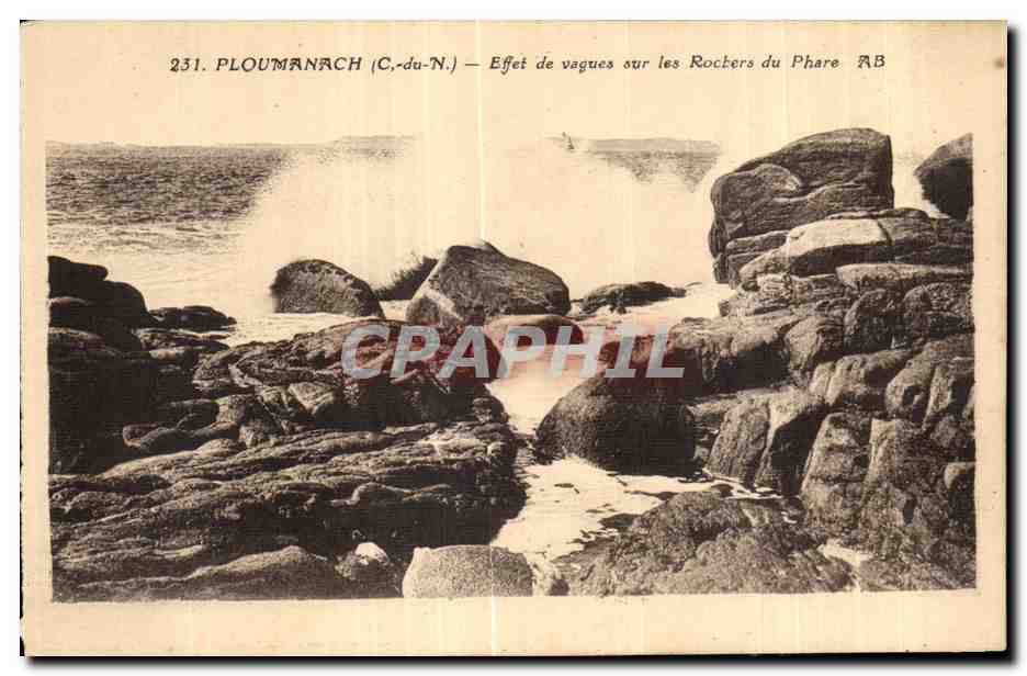 Ploumanach (C.-du-N.) — Effet de vagues sur les Rochers du Phare AB