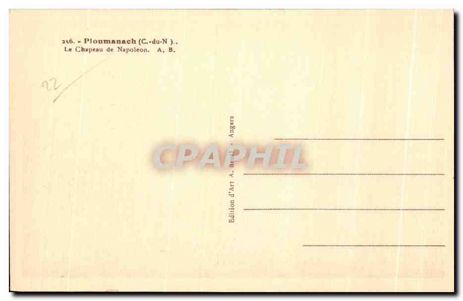 Le Chapeau de Napoléon — Ploumanach (C.-du-N.) — Édition d'Art A. Bruel, Angers — Rückseite