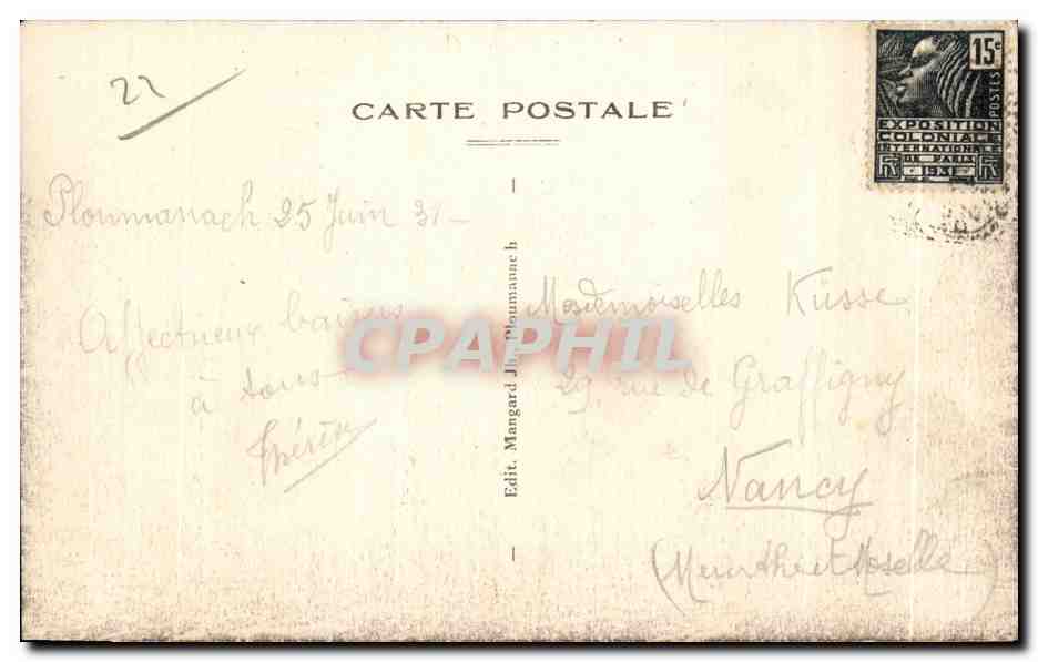 Ploumanac'h (C.-du-N.) — La pointe du Diable — éditeur J. Mangard — Verso