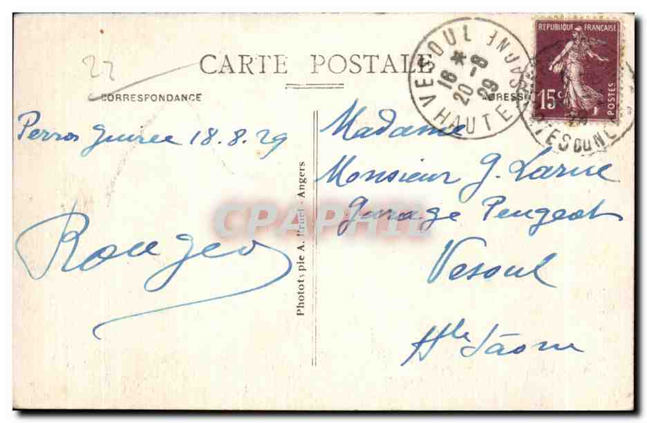 PLOUMANACH (C.-du-N.) — Le Gouffre situé à la Pointe du Diable entre deux rochers de 25m de haut — A. B. n°237 — Verso