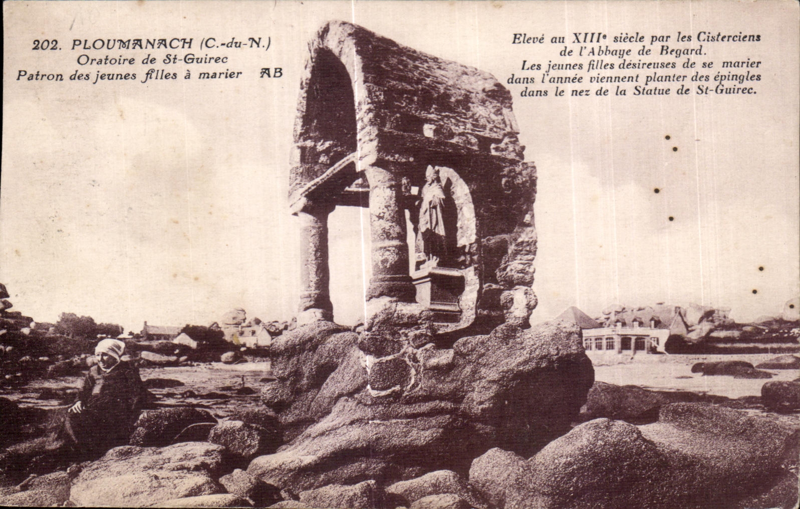 PLOUMANACH (C.-du-N.) — Oratoire de St-Guirec, patron des jeunes filles à marier — AB