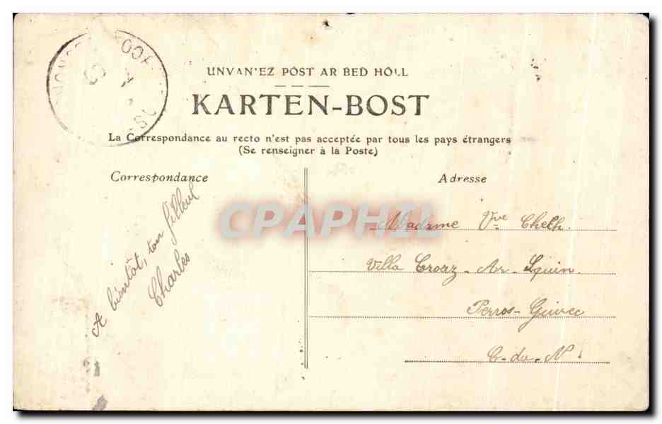Étang du Bois-Riou — Environs de Preros-Guirec — Toute la Bretagne, série 501 — Rückseite