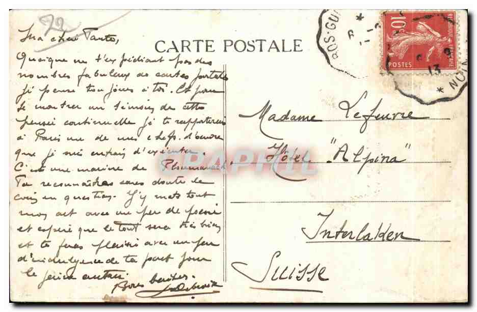 Grotte de Trestignel — Perros-Guirec — Éditeur : Bajard & Cie, n° 514 — Reverso