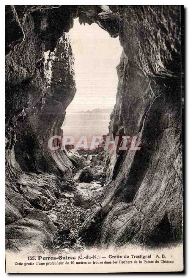 Perres-Guirec (C.-du-N.) — Grotte de Trestignel — Phototypie A. Bruch Angers, n°153