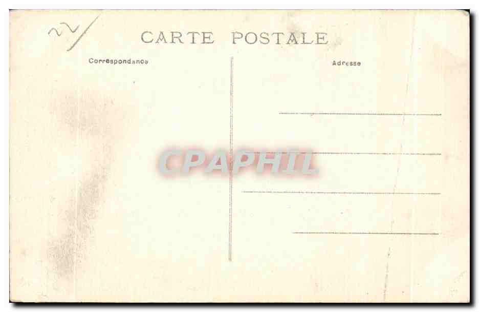 Tarjeta postal antigua Perros Guirec Dentro de la cueva de Tregistel — Reverso