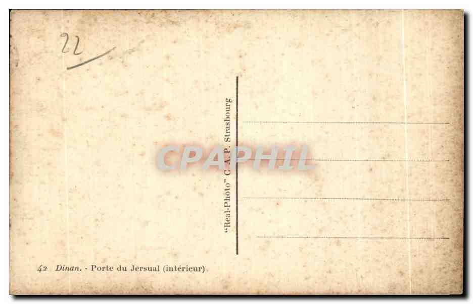CPA Dinan Porte du Jersual Interieur — Verso