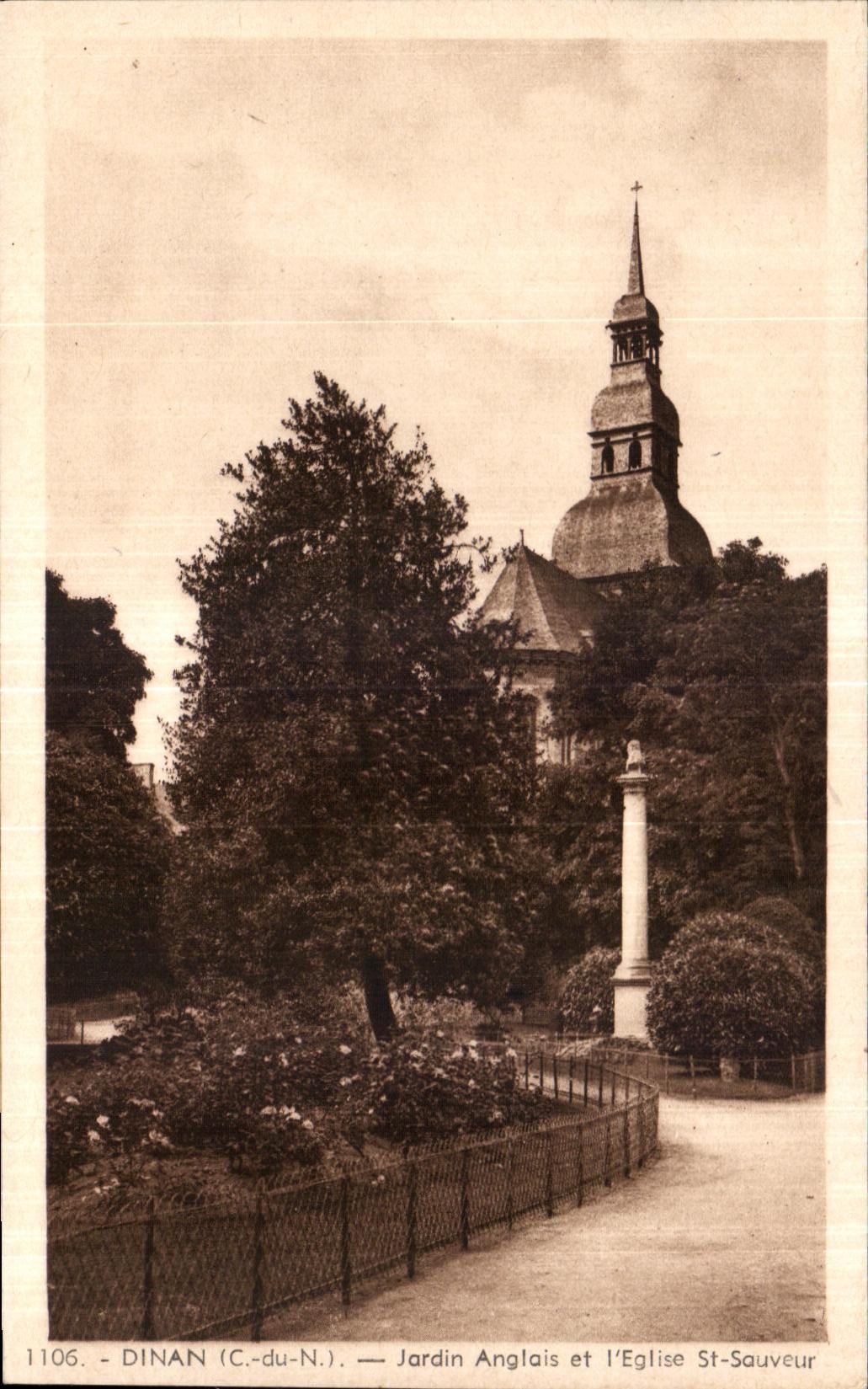 Dinan (C.-du-N.) — Jardin Anglais et l'Église St-Sauveur — n° 1106