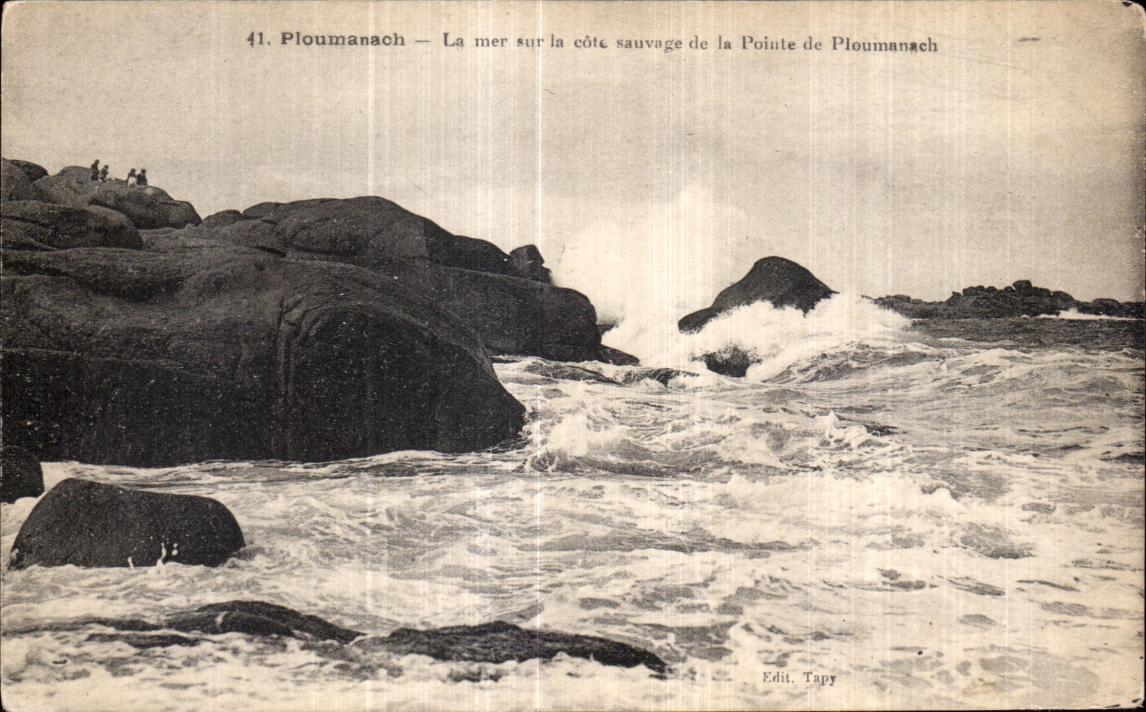 Ploumanach — La mer sur la côte sauvage de la Pointe de Ploumanach — Edit. Tapy