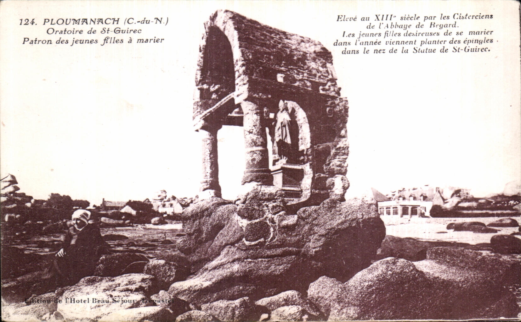 Oratoire de St-Guirec à Ploumanach (C.-du-N.) — éditeur Hôtel Beau Scoup, La Gacilly
