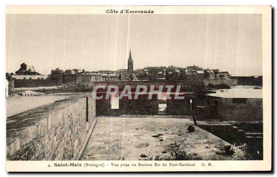 Saint-Malo (Bretagne) — Vue prise du Bastion Est du Fort-National — G. M. — Édition Maurice Guidi (Saint-Malo, Bretagne)