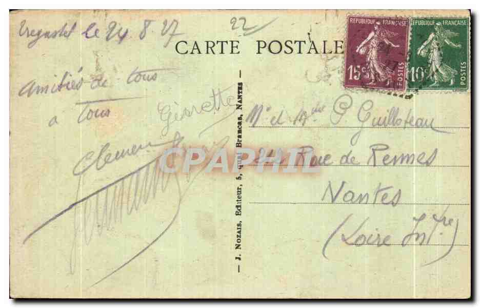 PLOUMANACH (Finistère) — Curieux rocher branlant — J. Nozaïs, Éditeur, Nantes — Rückseite