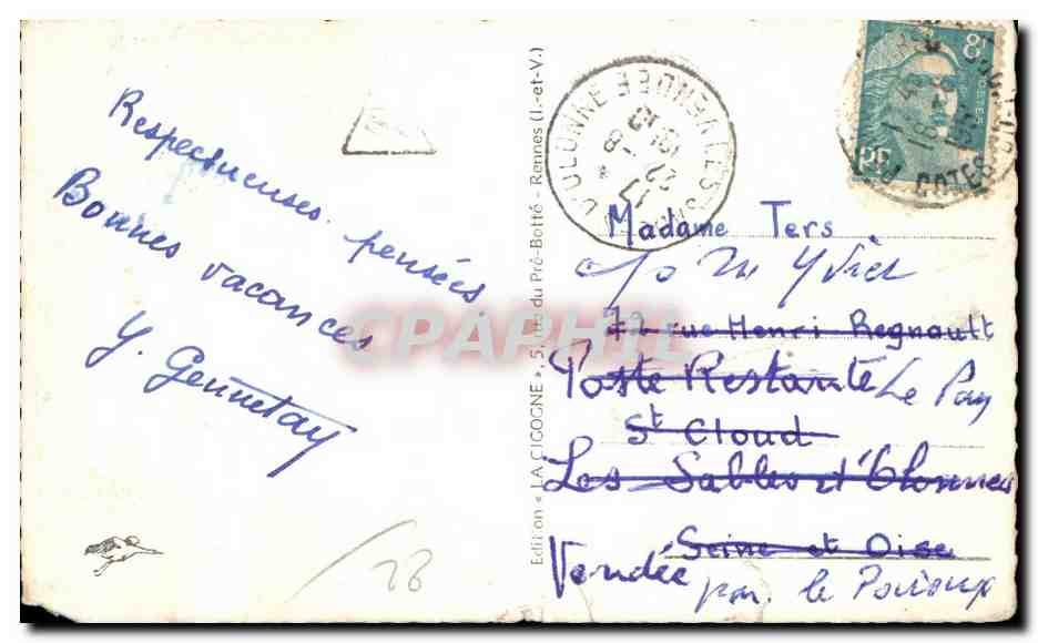 Rocher du Belier — Perros-Guirec (Ploumanach) — Édition La Cigogne — Reverso